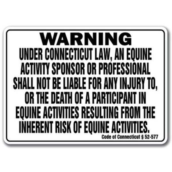 Signmission 14 in Height, 10 in Width, Plastic, 10" x 14", WS-Connecticut Equine WS-Connecticut Equine
